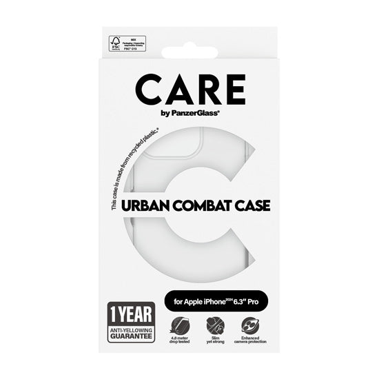 CARE by PanzerGlass® Flagship Case Urban Combat Clear iPhone 16 Pro