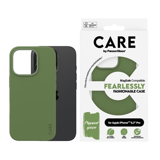 CARE by PanzerGlass® Case Fashion iPhone 16 Pro Green