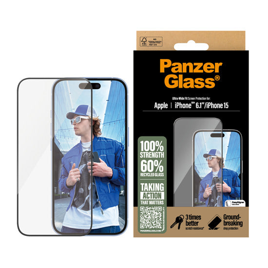 Ultra-Wide Fit screen protector iPhone 16/15