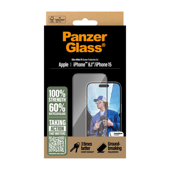 Ultra-Wide Fit screen protector iPhone 16/15