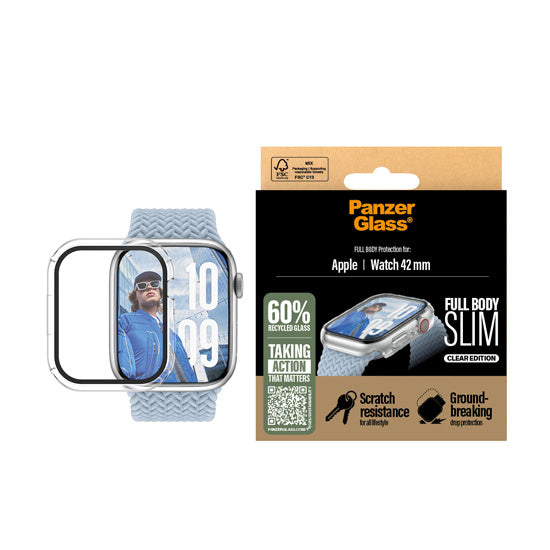 PanzerGlass® Snappie Full Body Slim Watch 42mm Transparent