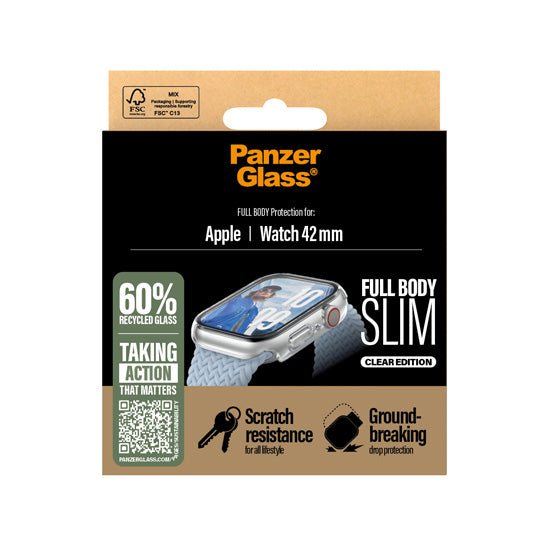 PanzerGlass® Snappie Full Body Slim Watch 42mm Transparent