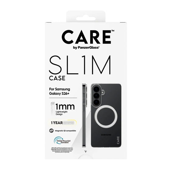 CARE™ by PanzerGlass® SL1M Coque Transparent w. Qi Samsung S26 Plus