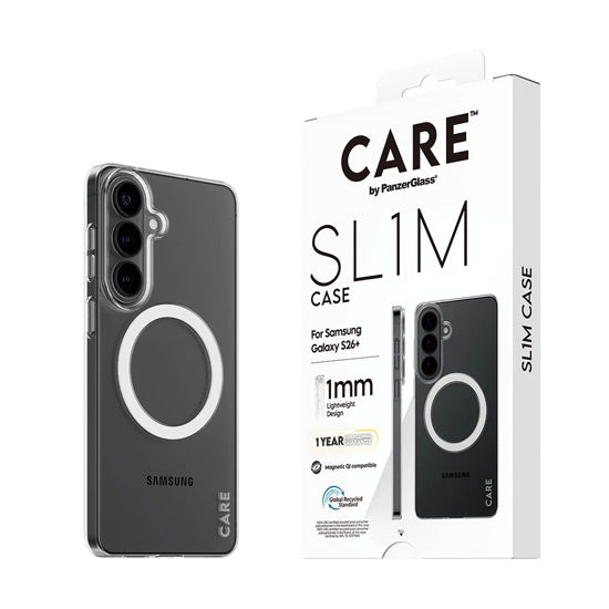 CARE™ by PanzerGlass® SL1M Coque Transparent w. Qi Samsung S26 Plus
