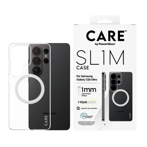 ARE™ by PanzerGlass® SL1M Case Transparent w. Qi Samsung S26 Ultra