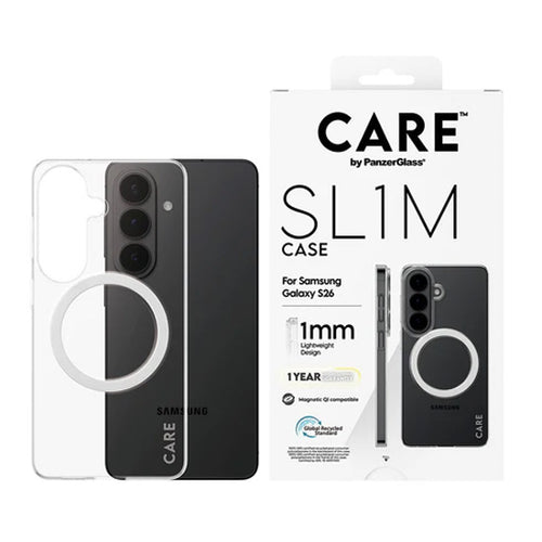 ARE™ by PanzerGlass® SL1M Case Transparent w. Qi Samsung S26