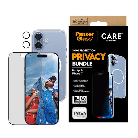 CARE by x PanzerGlass® 3-in-1 Flagship Privacy Bundle iPhone 17