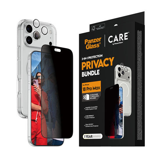 CARE by PanzerGlass® Privacy Flagship 3-en-1 Bundle iPhone 18 Pro Max