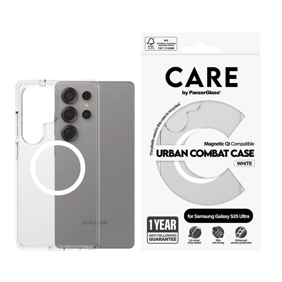 CARE by PanzerGlass® Flagship Case Transparent Urban Combat w. Samsung S25 Ultra