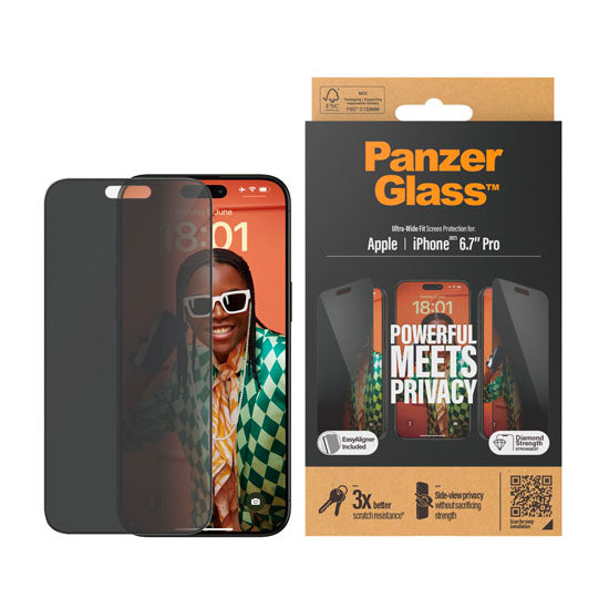 Protection d'écran Ultra-Wide Fit Privacy iPhone 15 Pro Max