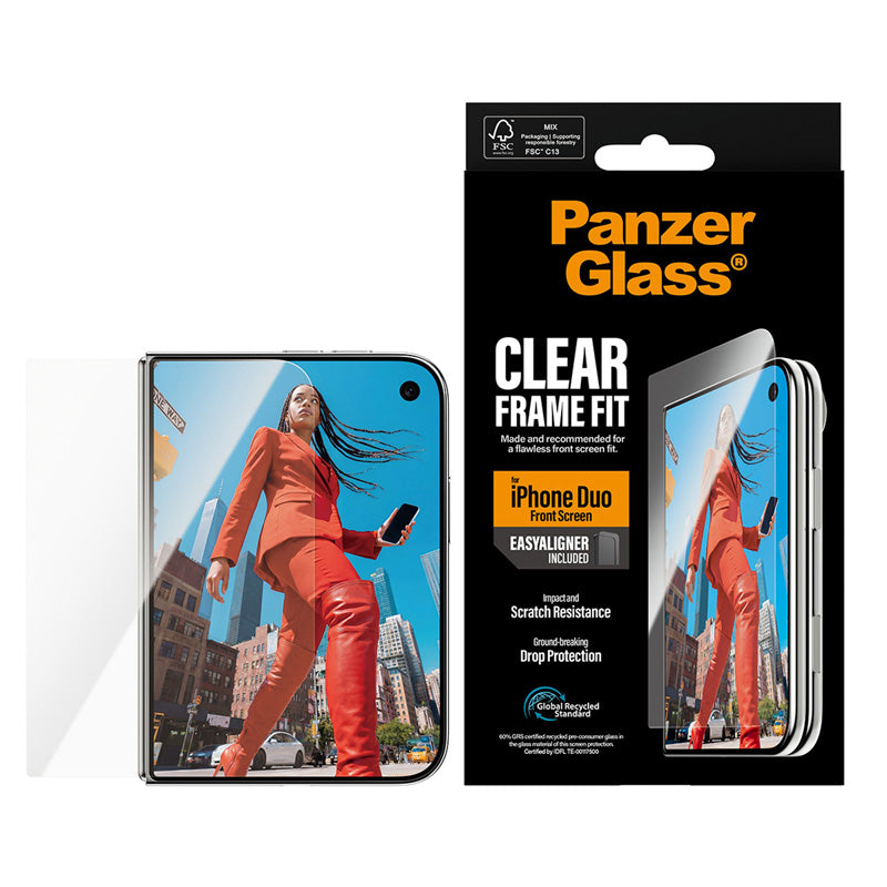 PanzerGlass® Front Screen Protector iPhone Duo FRAME FIT w. EasyAligner