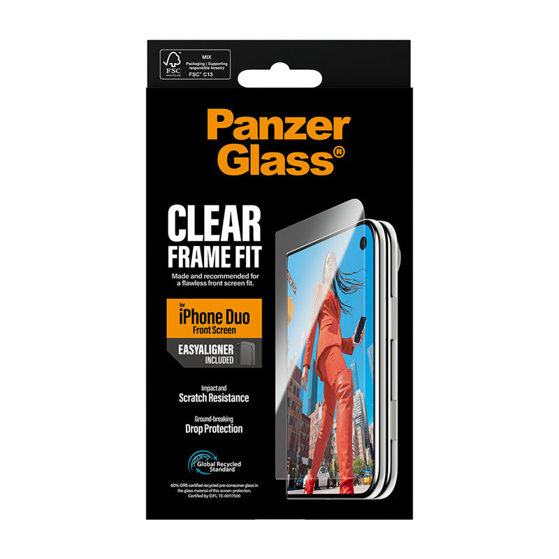 PanzerGlass® Front Screen Protector iPhone Duo FRAME FIT w. EasyAligner
