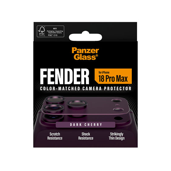 PanzerGlass® FENDER Camera Protector iPhone 18 Pro Max Dark Cherry