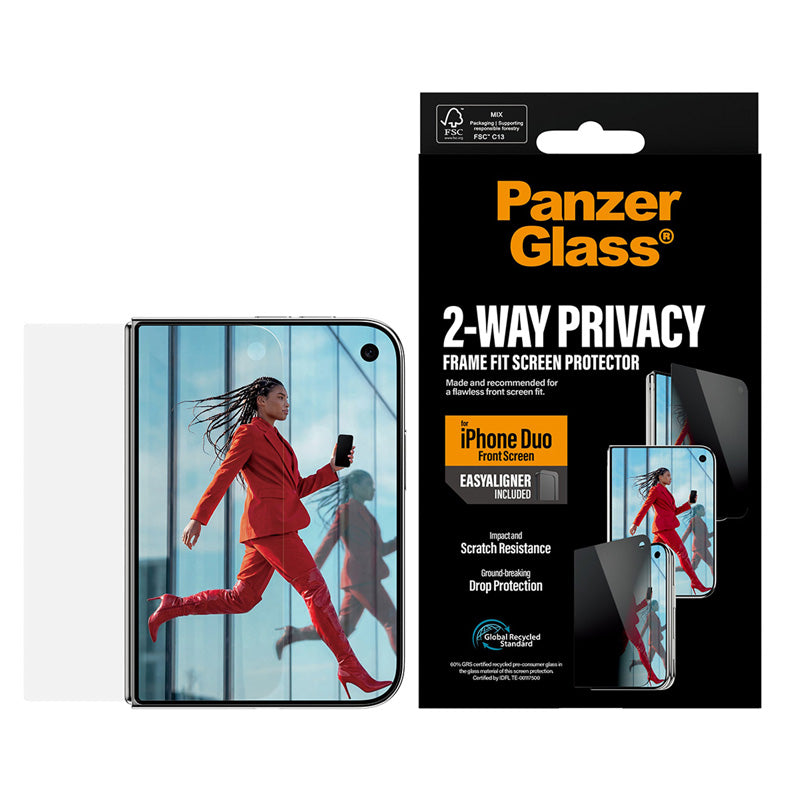 PanzerGlass® 2-Way Privacy iPhone Duo FRAME FIT w. EasyAligner