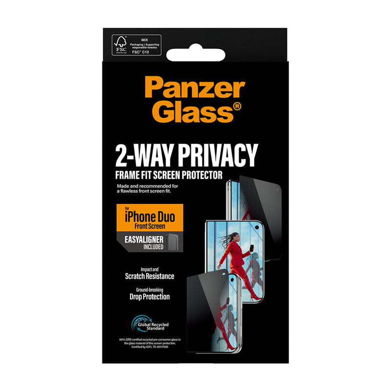PanzerGlass® 2-Way Privacy iPhone Duo FRAME FIT w. EasyAligner