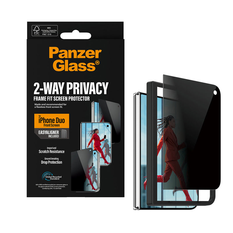 PanzerGlass® 2-Way Privacy iPhone Duo FRAME FIT w. EasyAligner