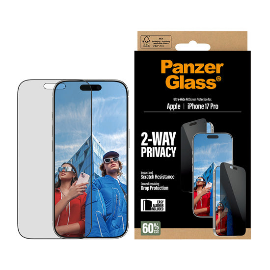 PanzerGlass® Privacy Screen Protector Ultra- Wide Fit w. EasyAligner iPhone 17 Pro