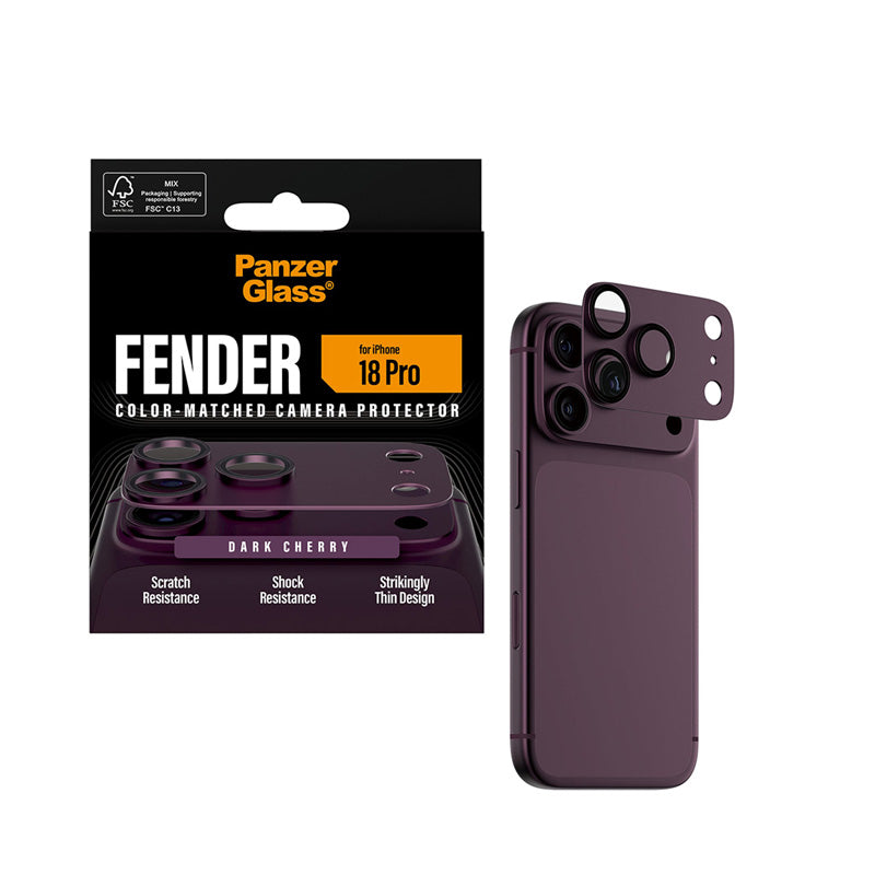 PanzerGlass® FENDER Camera Protector iPhone 18 Pro Dark Cherry