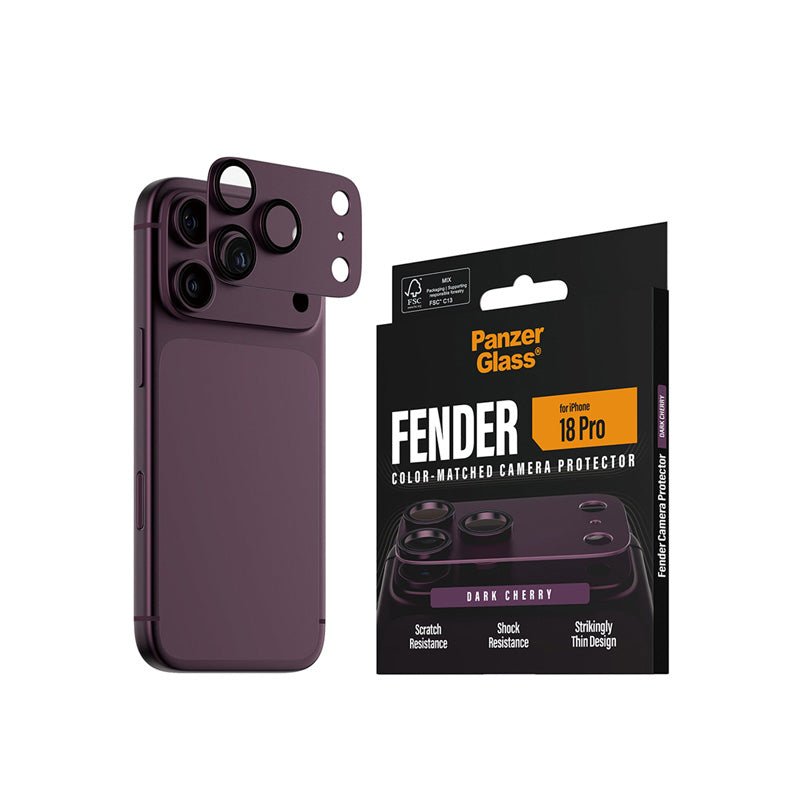 PanzerGlass® FENDER Camera Protector iPhone 18 Pro Dark Cherry