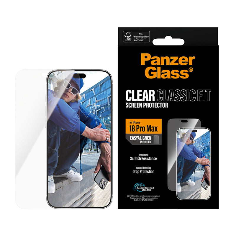 PanzerGlass® Screen Protector iPhone 18 Pro Max Classic fit w. EasyAligner