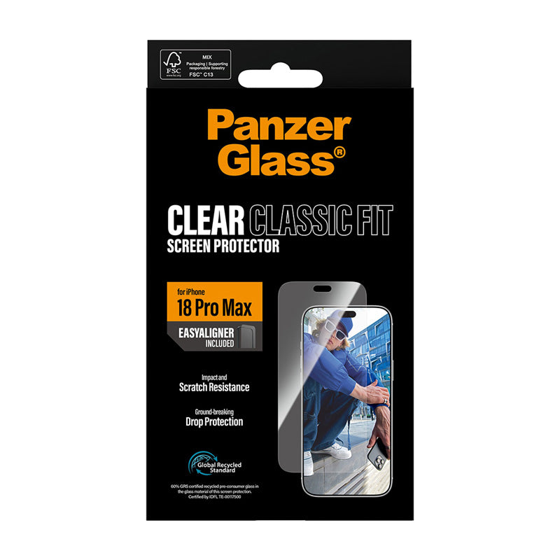 PanzerGlass® Screen Protector iPhone 18 Pro Max Classic fit w. EasyAligner