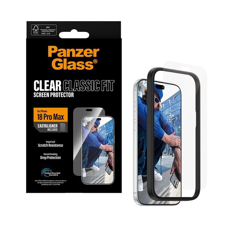 PanzerGlass® Screen Protector iPhone 18 Pro Max Classic fit w. EasyAligner