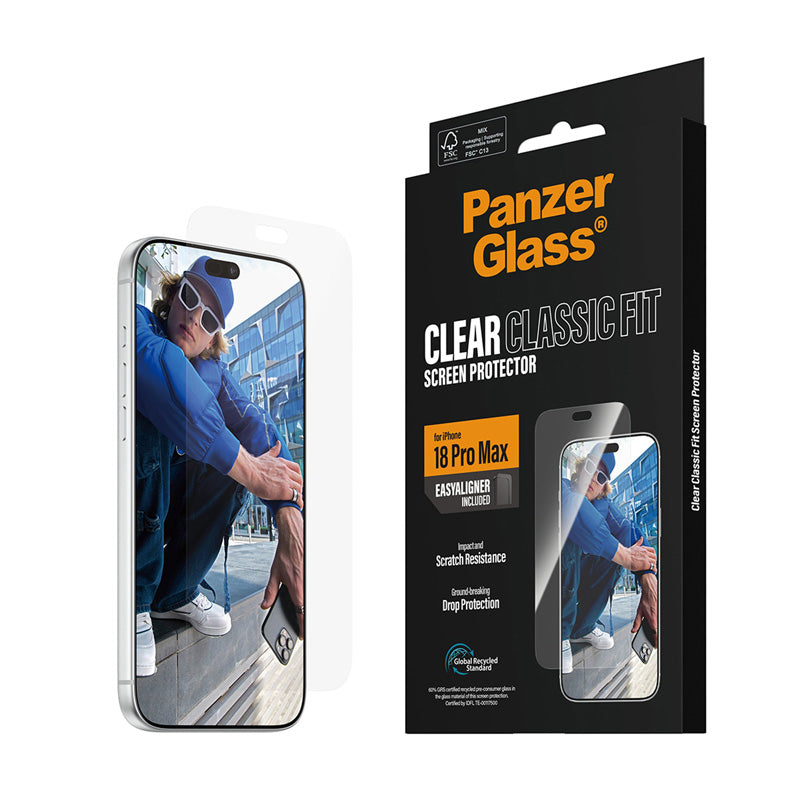 PanzerGlass® Screen Protector iPhone 18 Pro Max Classic fit w. EasyAligner