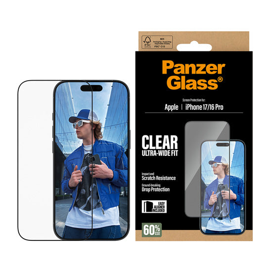 PanzerGlass® Privacy Screen Protector Ultra-Wide Fit w. EasyAligner iPhone 17