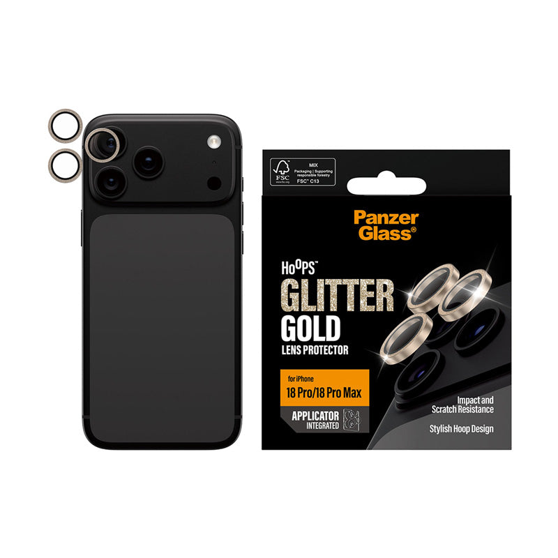 PanzerGlass® Hoops® Camera Lens Protector iPhone 18 Pro / Pro Max Glitter Gold