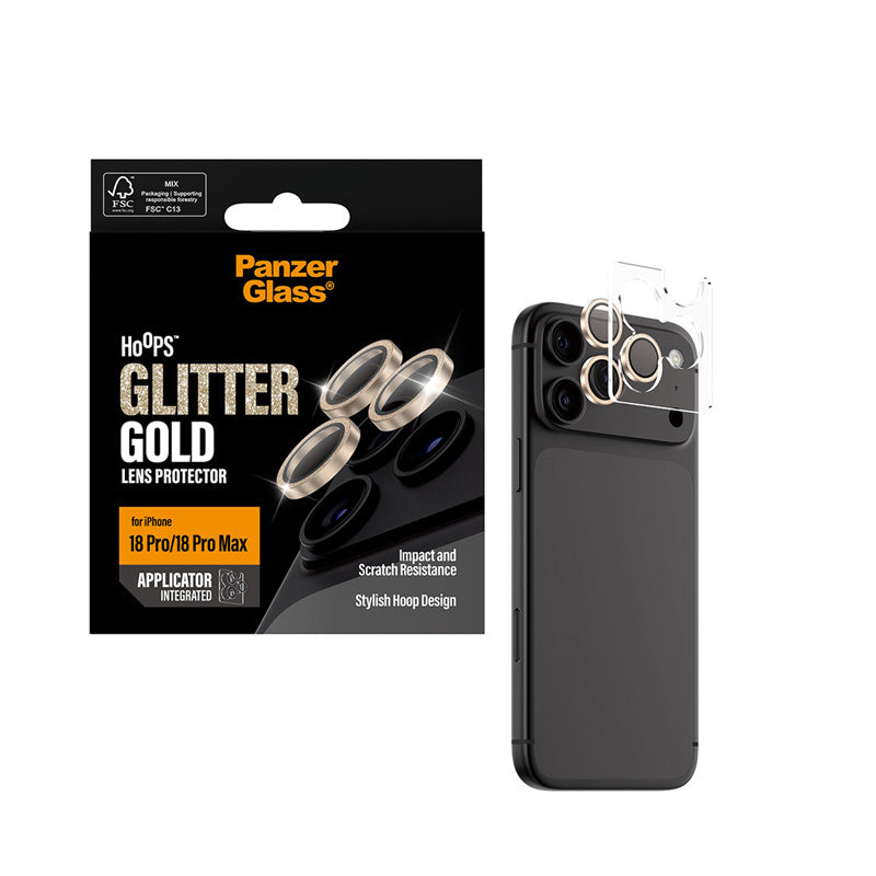 PanzerGlass® Hoops® Camera Lens Protector iPhone 18 Pro / Pro Max Glitter Gold