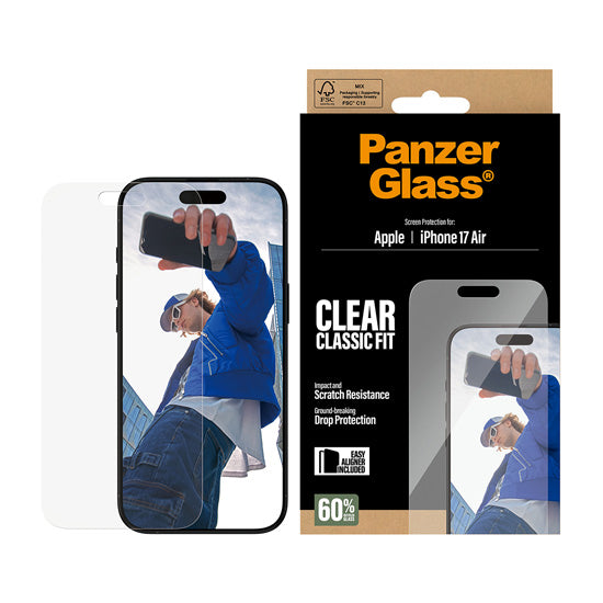 PanzerGlass® Screen Protector Classic Fit w. EasyAligner iPhone Air