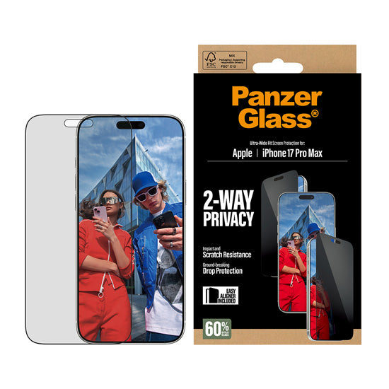 PanzerGlass® Privacy Screen Protector Ultra- Wide Fit w. EasyAligner iPhone 17 Pro Max