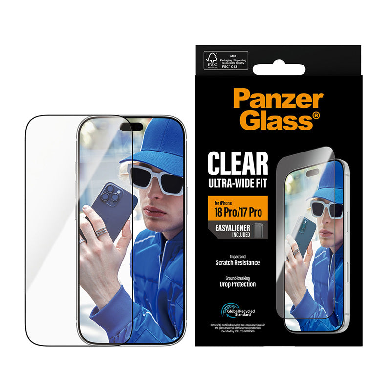 PanzerGlass® Screen Protector iPhone 18 Pro / 17 Pro Ultra-Wide Fit w. EasyAligner