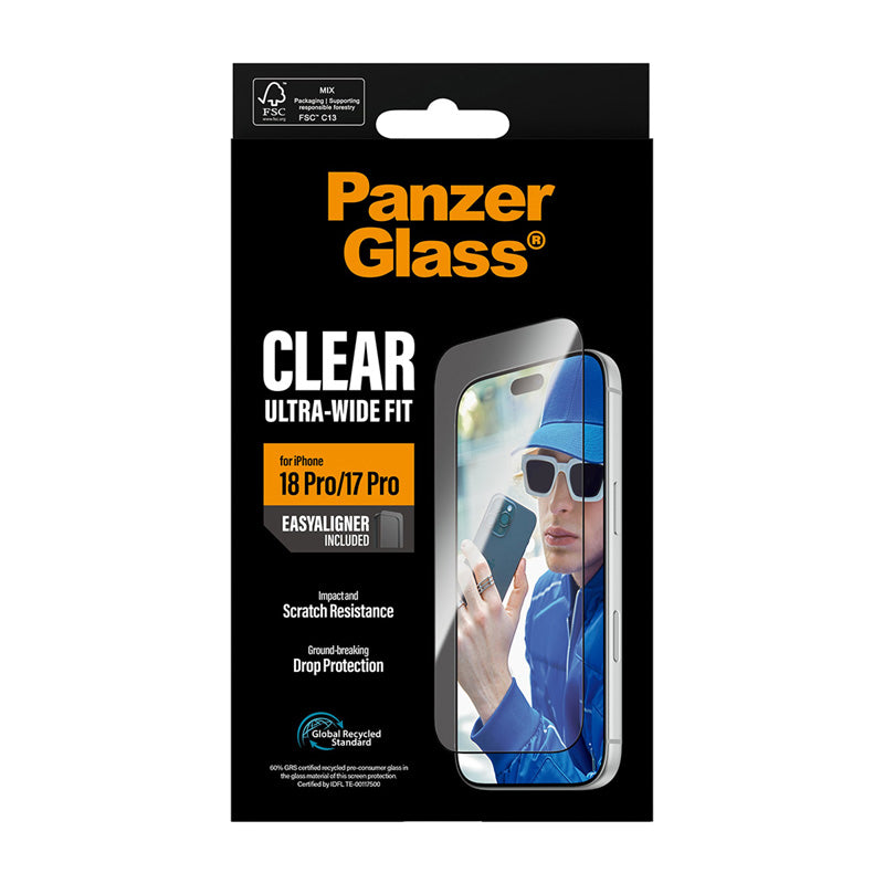 PanzerGlass® Screen Protector iPhone 18 Pro / 17 Pro Ultra-Wide Fit w. EasyAligner