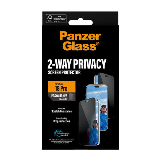 PanzerGlass® 2-Way Privacy Screen Protector Ultra-Wide Fit w. EasyAligner iPhone 18 Pro