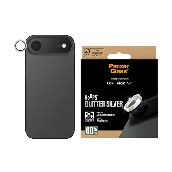 PanzerGlass® Hoops® Glitter Silver Camera Lens Protector iPhone Air