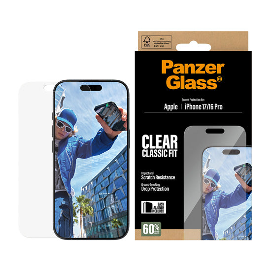 PanzerGlass® Screen Protector Classic Fit w. EasyAligner iPhone 17