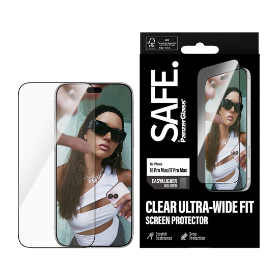 SAFE. by PanzerGlass® Screen Protector iPhone 17 Pro Max Ultra-Wide Fit w. EasyAligner