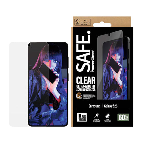 SAFE. by PanzerGlass® Screen Protector Ultra- Wide Fit w. EasyAligner Samsung S26
