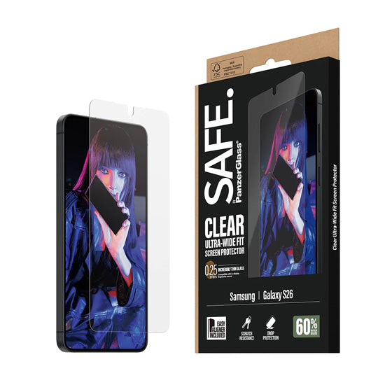 SAFE. by PanzerGlass® Screen Protector Ultra- Wide Fit w. EasyAligner Samsung S26