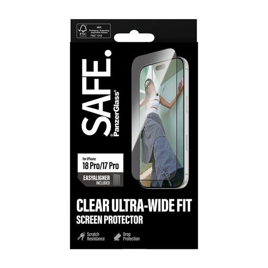 SAFE. by PanzerGlass® Screen Protector iPhone 17 Pro Ultra-Wide Fit w. EasyAligner