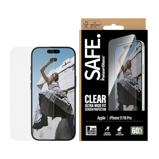 SAFE. by PanzerGlass® Screen Protector Ultra-Wide Fit w. EasyAligner iPhone 17