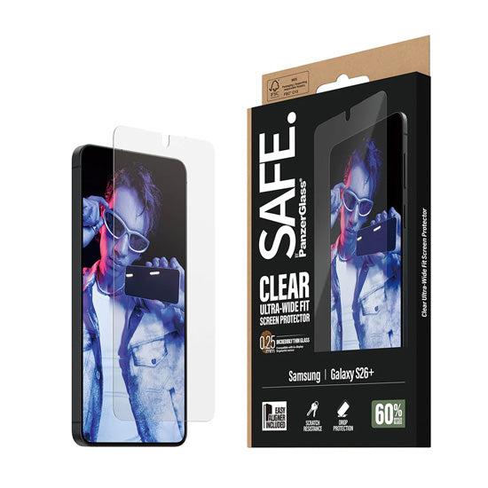 SAFE. by PanzerGlass® Screen Protector Ultra- Wide Fit w. EasyAligner Samsung S26 Plus
