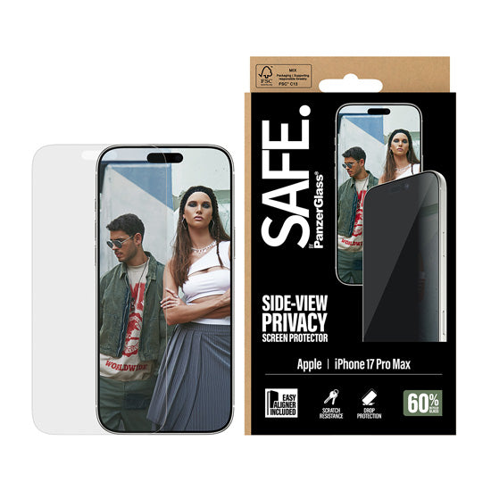 SAFE. by PanzerGlass® Privacy Screen protector Ultra- Wide Fit w. EasyAligner iPhone 17 Pro Max