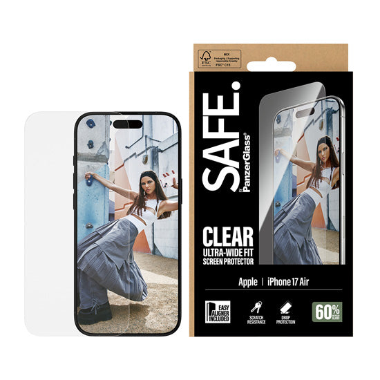 SAFE. by PanzerGlass® Screen Protector Ultra- Wide Fit w. EasyAligner iPhone Air