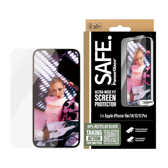SAFE. by PanzerGlass® Screen Protector iPhone 16e  17e/14/13/13 Pro Ultra-Wide Fit Aligner
