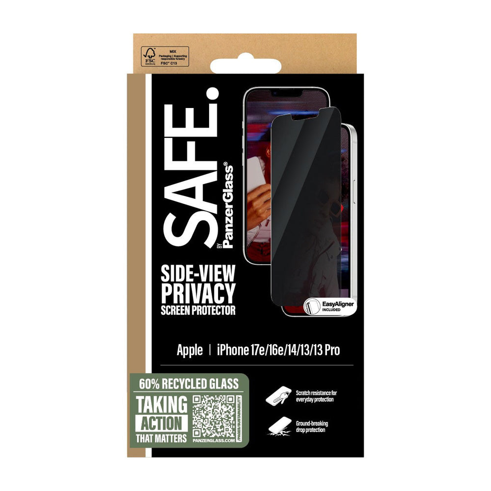 SAFE. by PanzerGlass® Privacy Protection d'écran Ultra-Wide Fit w. EasyAligner iPhone 16e / 17e