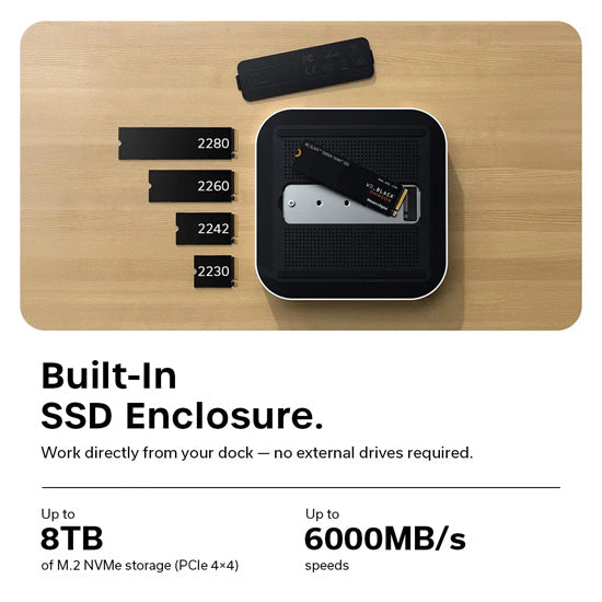 Thunderbolt 5 CubeDock™ with SSD Enclosure Silver