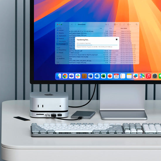 Support & Hub pour Mac Mini M4 avec boîtier SSD Silver