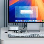 Support & Hub pour Mac Mini M4 avec boîtier SSD Silver
